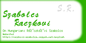 szabolcs raczkovi business card